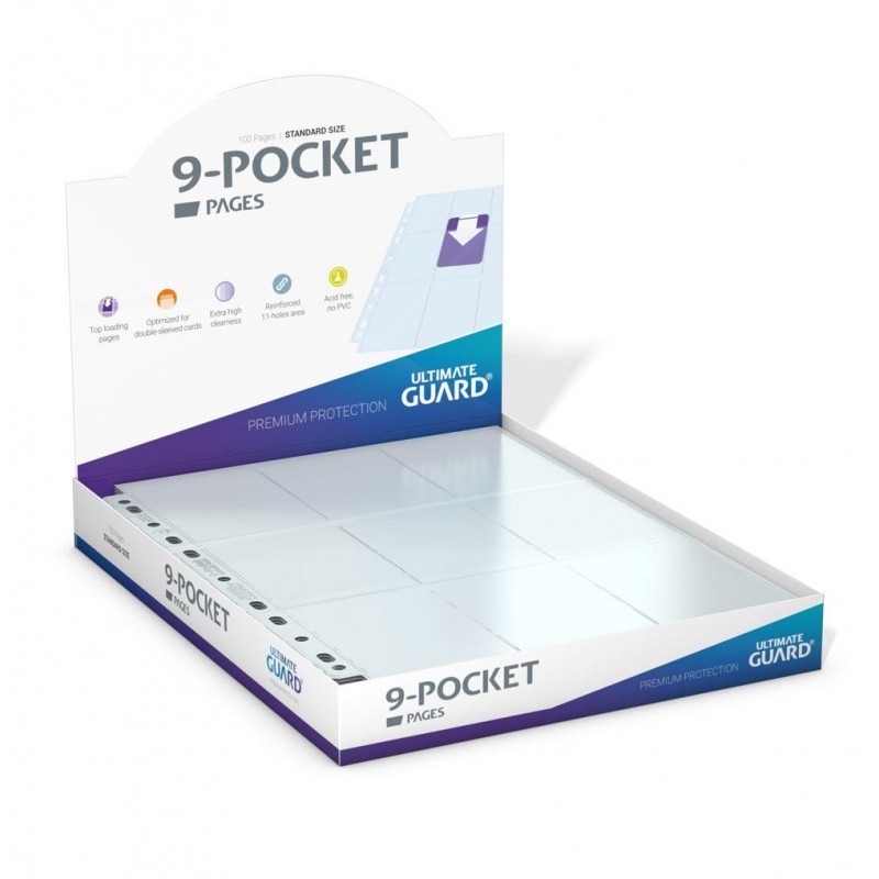 Ultimate Guard - lot de 100 pages de classeur pour cartes à collectionner 3x3