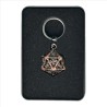 Porte clé D20 Rose Ancien - 7 mini dés à l'intérieur