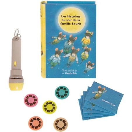 Moulin Roty - Lampe à histoires livre - La famille Souris