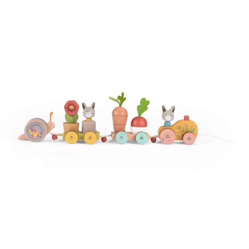 Grand train d'activités à tirer Trois petits lapin