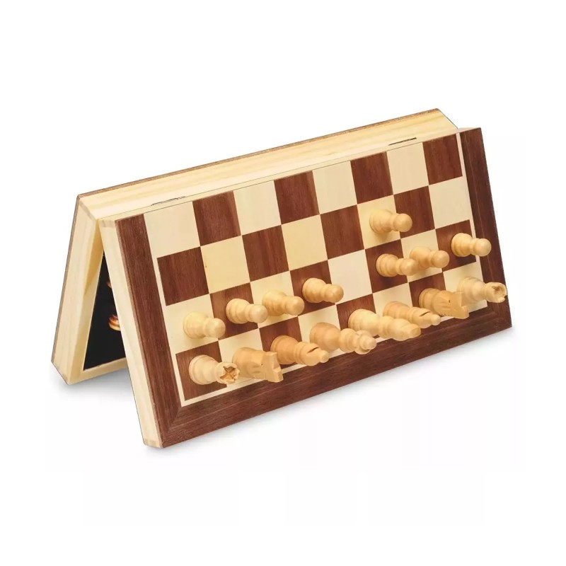 Echiquier Magnétique En Bois Marqueterie 30X30 Cm
