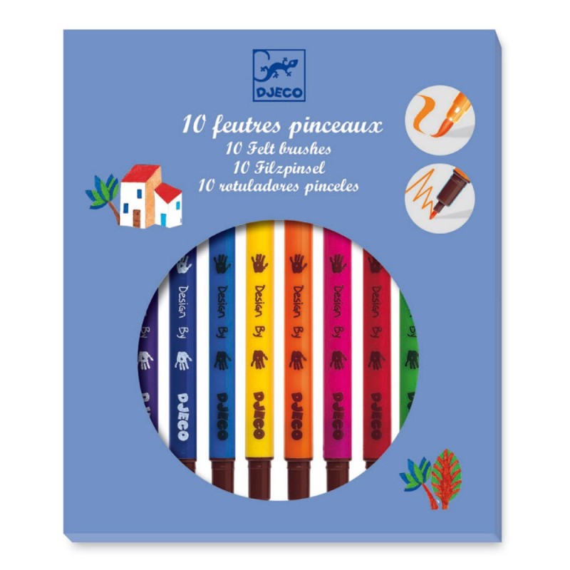 10 feutres pinceaux classique Djeco