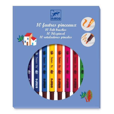 10 feutres pinceaux classique Djeco