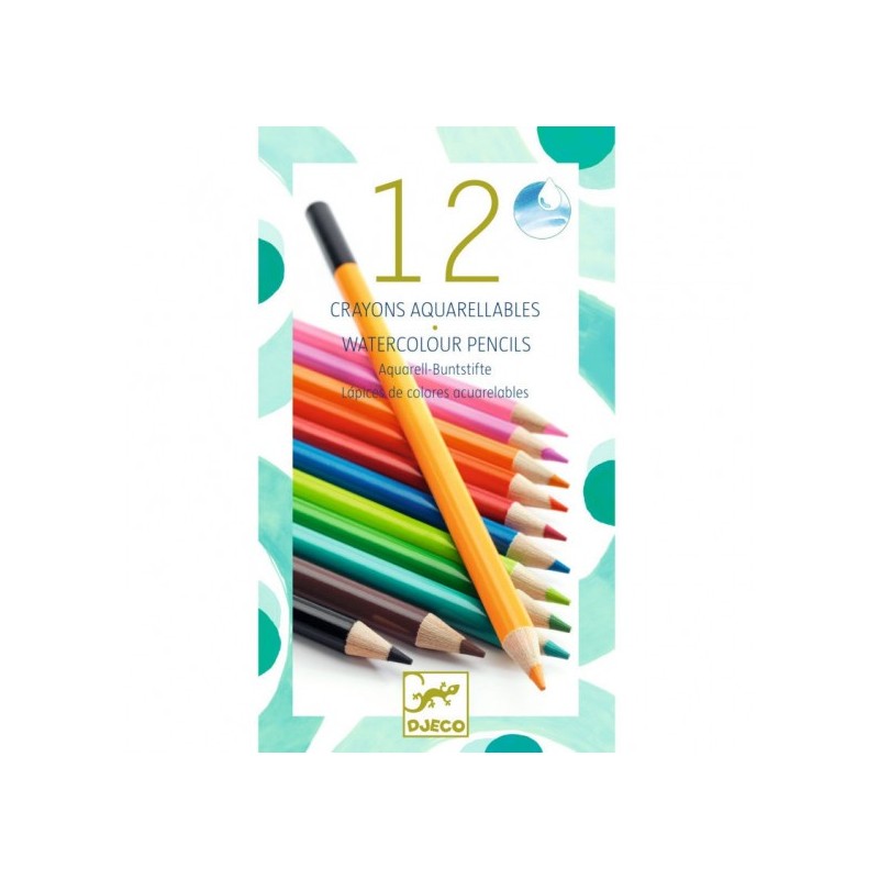 12 crayons aquarellables Djeco