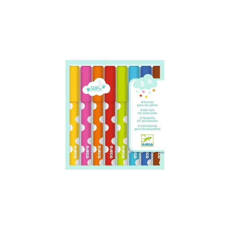 8 feutres pour les petits Djeco