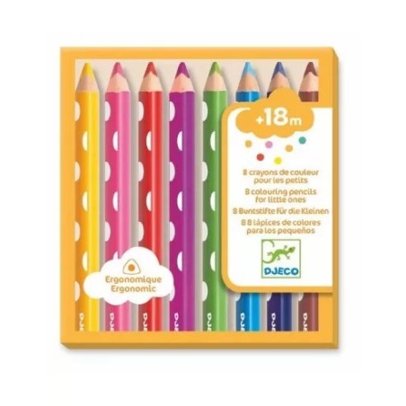 8 crayons de couleur pour les petits Djeco
