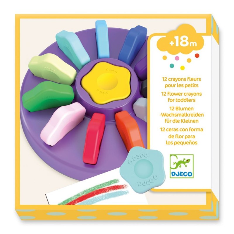 12 crayons fleurs Djeco