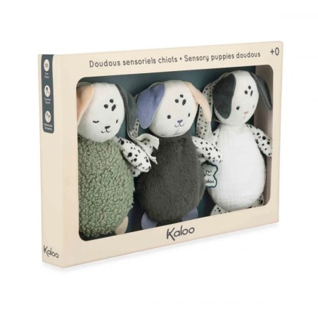 Set de 3 Doudous sensoriels chiots pour bébé - Kaloo