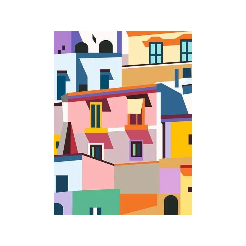 Peinture par numéros CreArt - Colorful Houses