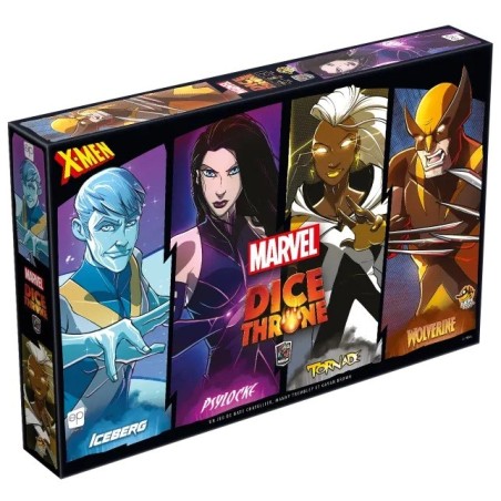 Dice Throne Marvel : Iceberg, Psylocke, Tornade et Wolverine