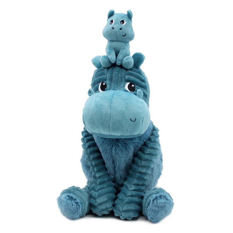Peluche Ptipotos - Hippopotame Bleu Maman&Bébé