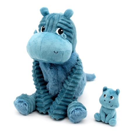 Peluche Ptipotos - Hippopotame Bleu Maman&Bébé