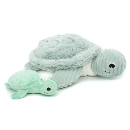 Peluche Ptipotos - Tortue Menthe Maman&Bébé Géante