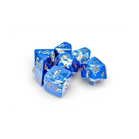 Chessex - Set de 7 dés Jeux de rôle - Wavebreak / Gold